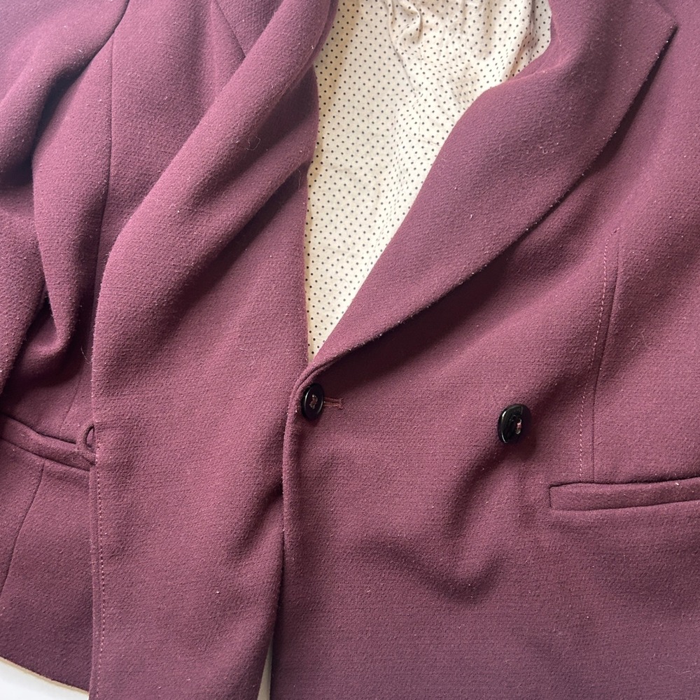 Cartonnier for Anthropologie Plum Balloon Sleeve Studio Blazer Jacket Size L - Picture 6 of 16
